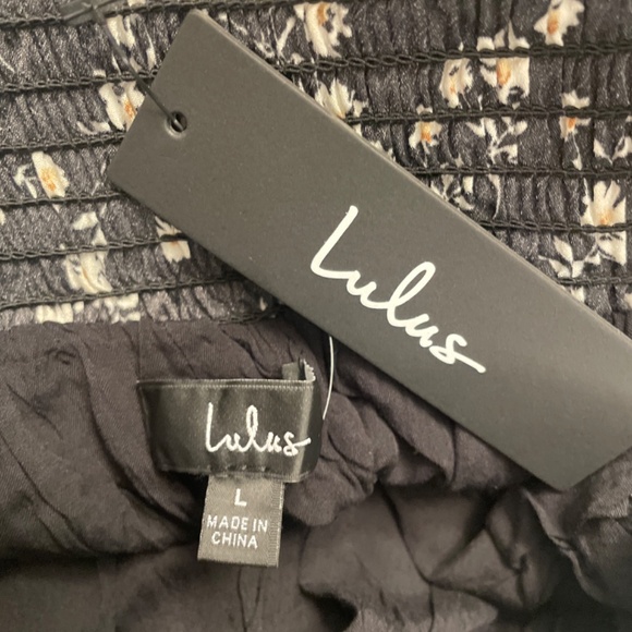 Lulus Darling Upgrade Black Floral Cutout Tie-back Wide-leg Jumpsuit - Size L - Picture 3 of 3